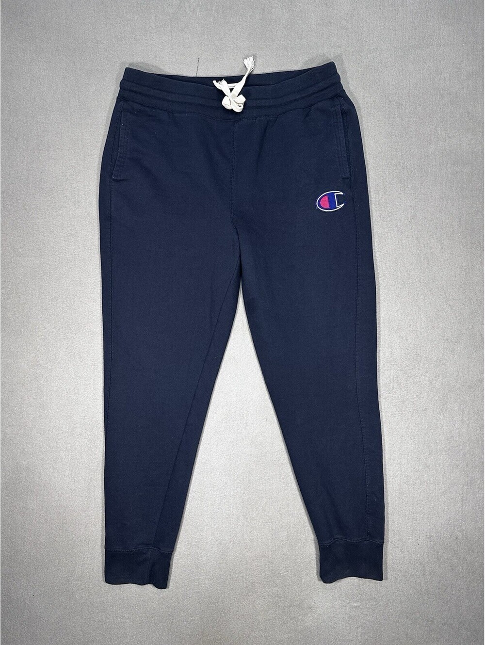 Champion Men’s XL Navy Jogger Sweatpants Embroidered Logo Athletic